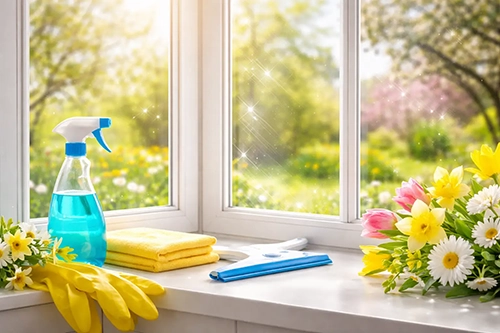 Frühjahrsputz: Fenster reinigen nach dem Winter – Wasser, Abzieher und Mikrofasertuch