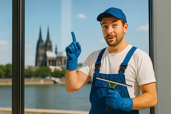 Professionelle Fensterreinigung – Profi am Werk